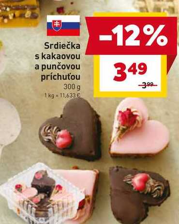 Srdiečka s kakaovou a punčovou príchuťou 300 g