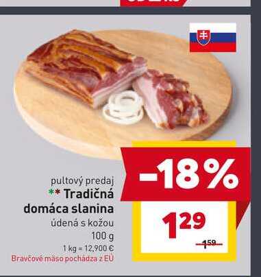Tradičná domáca slanina údená s kožou 100 g