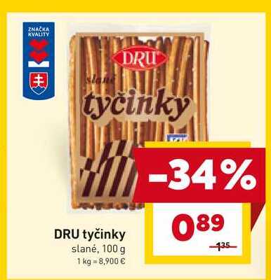 DRU tyčinky slané, 100 g 