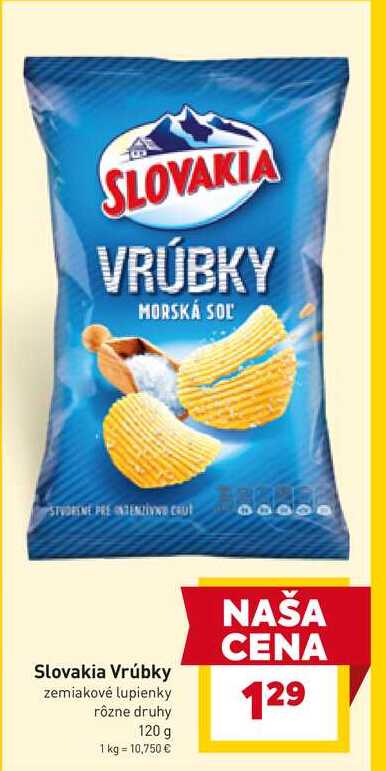 Slovakia Vrúbky zemiakové lupienky rôzne druhy 120 g