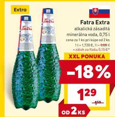 Fatra Extra alkalická zásaditá minerálna voda, 0,75 L 
