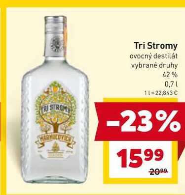 Tri Stromy ovocný destilát vybrané druhy 42% 0,7l