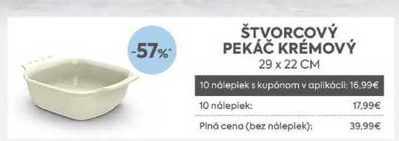 ŠTVORCOVÝ PEKÁČ KRÉMOVÝ 29 x 22 CM