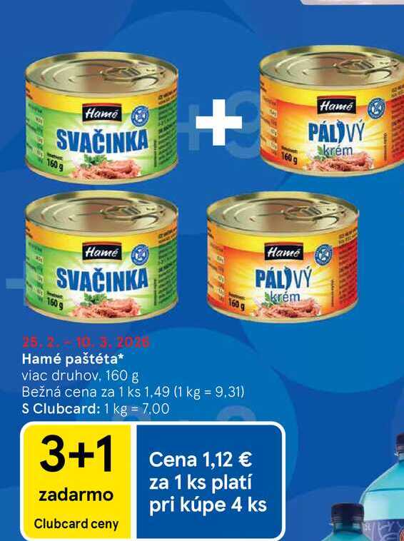 Hamé paštéta viac druhov, 160 g