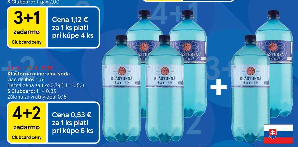 Kláštorná minerálna voda viac druhov 1,5L