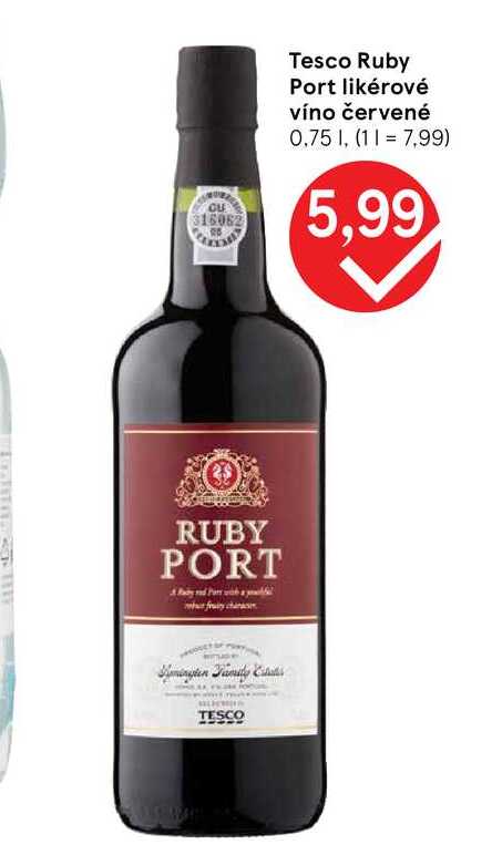 Tesco Ruby Port likérové víno červené 0.75l