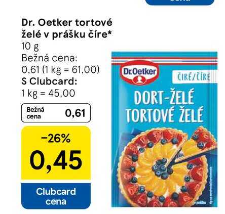 Dr. Oetker tortové želé v prášku číre 10 g 
