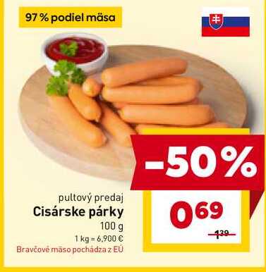 Cisárske párky 100 g 
