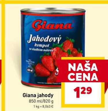 Giana jahody 850 ml/820 g
