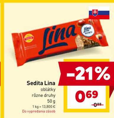 Sedita Lina oblátky rôzne druhy 50 g