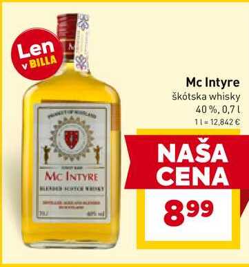 McIntyre škótska whisky 40%, 0,7L
