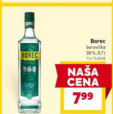 Borec borovička 38%, 0,7L v akcii