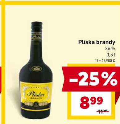 Pliska brandy 36% 0,5L