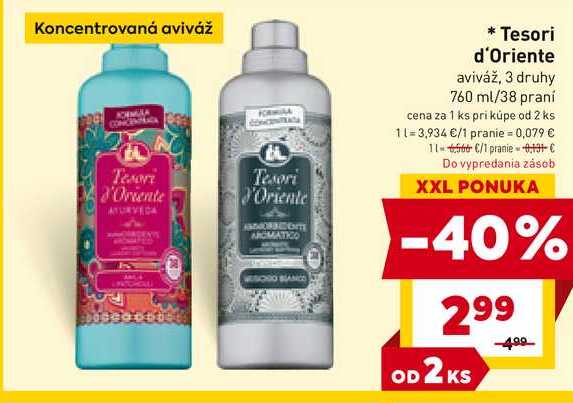 Tesori d'Oriente aviváž, 3 druhy 760 ml/38 praní 