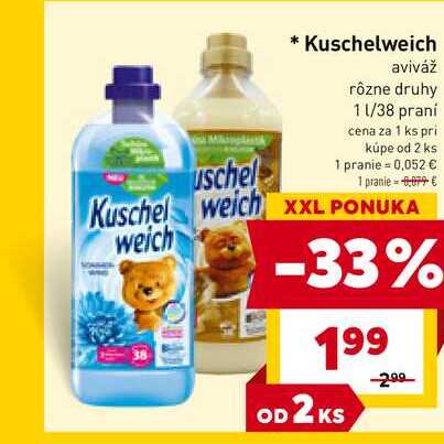 Kuschelweich aviváž rôzne druhy 1l/38 praní 