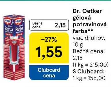 Dr. Oetker gélová potravinová farba 10 g 