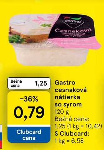Gastro cesnaková nátierka so syrom 120 g