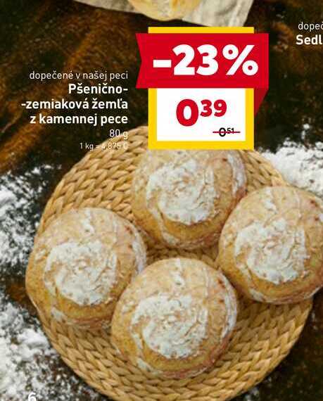 Pšenično-zemiaková žemľa z kamennej pece 80 g