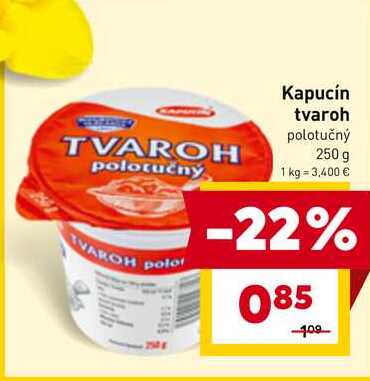 Kapucín tvaroh polotučný 250 g polotučný