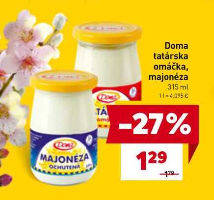 Doma tatárska omáčka, majonéza 315 ml