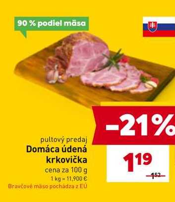 Domáca údená krkovička cena za 100 g