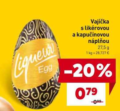 Vajíčka s likérovou a kapučínovou náplňou 27,5 g 