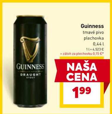 Guinness tmavé pivo plechovka 0,44l