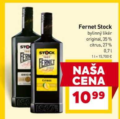 Fernet Stock 0,7 l, vybrané druhy 0.7l