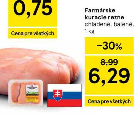 Farmárske kuracie rezne chladené, balené 1 kg 