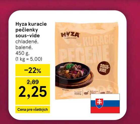 Hyza kuracie pečienky sous-vide chladené balené, 450 g