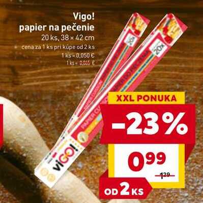 Vigo! papier na pečenie 20 ks, 38 x 42 cm 