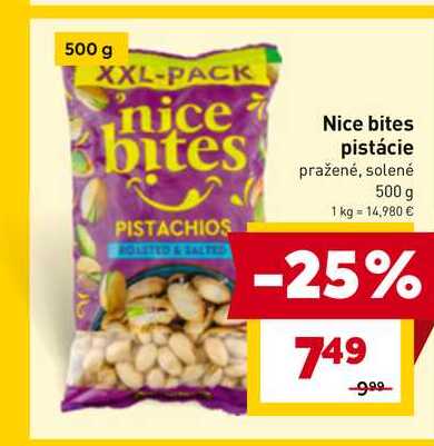 Nice bites pistácie pražené, solené 500 g 