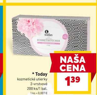 Today kozmetické utierky 2-vrstvové 200 ks/1 bal. 