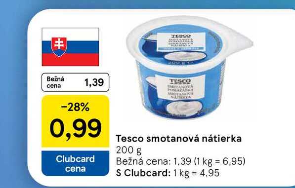 Tesco smotanová nátierka 200 g 