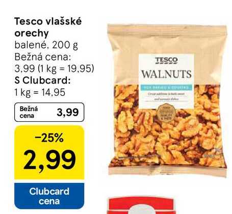 Tesco vlašské orechy balené, 200 g 