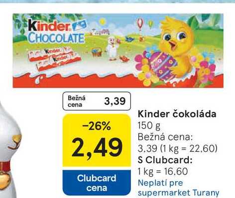 Kinder čokoláda 150 g