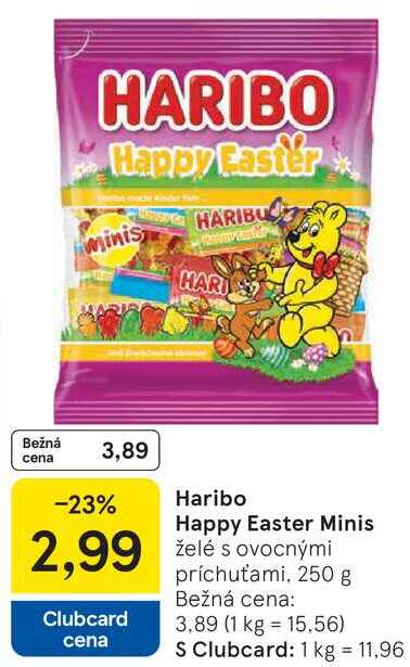 Haribo Happy Easter Minis želé s ovocnými príchuťami, 250 g