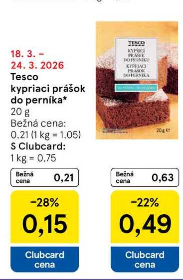 Tesco kypriaci prášok do perníka 20 g