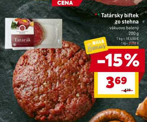 Tatársky biftek zo stehna 200 g 