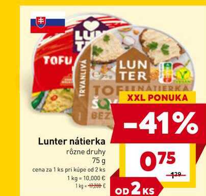 Lunter nátierka rôzne druhy 75 g 