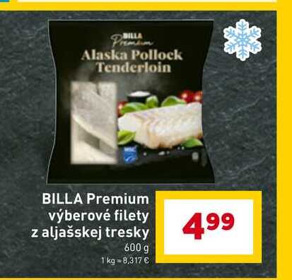BILLA Premium výberové filety z aljašskej tresky 600 g 