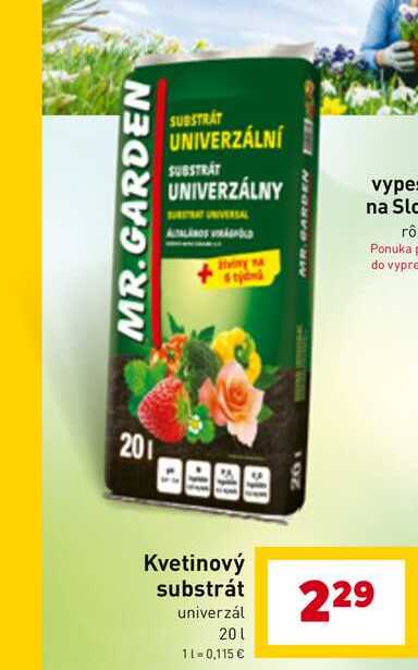 MR.GARDEN Kvetinový substrát univerzál 20l