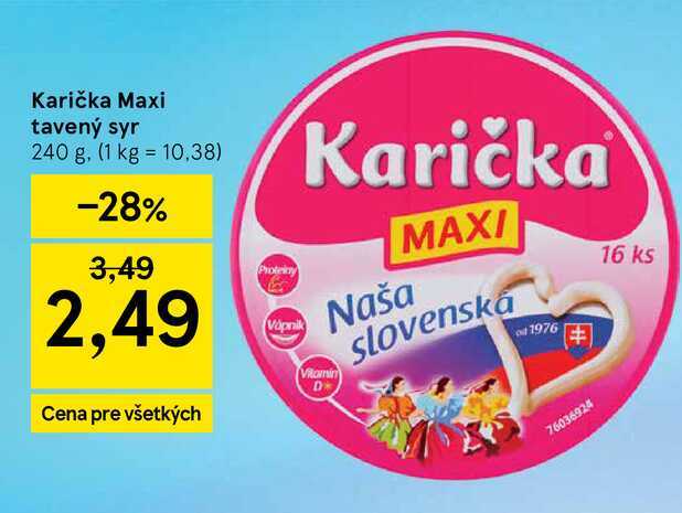 Karička Maxi tavený syr 240 g