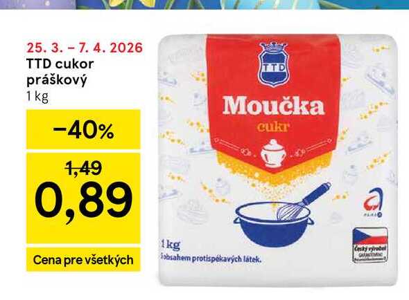 TTD cukor práškový 1 kg 