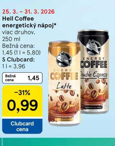 Hell Coffee energetický nápoj viac druhov, 250 ml 