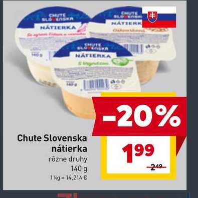 Chute Slovenska nátierka rôzne druhy 140 g 