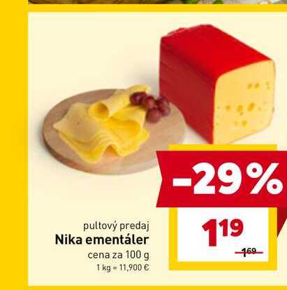 Nika ementáler cena za 100 g 