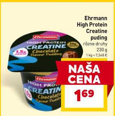 Ehrmann High Protein Creatine puding rôzne druhy 230 g