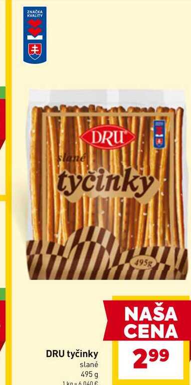 DRU tyčinky slané 495 g