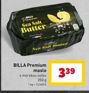 BILLA Premium maslo s morskou soľou 250 g  v akcii